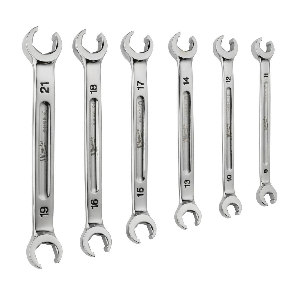 Milwaukee Wrench Set Double End Flare Nut Metric 6pc - Ascmtools