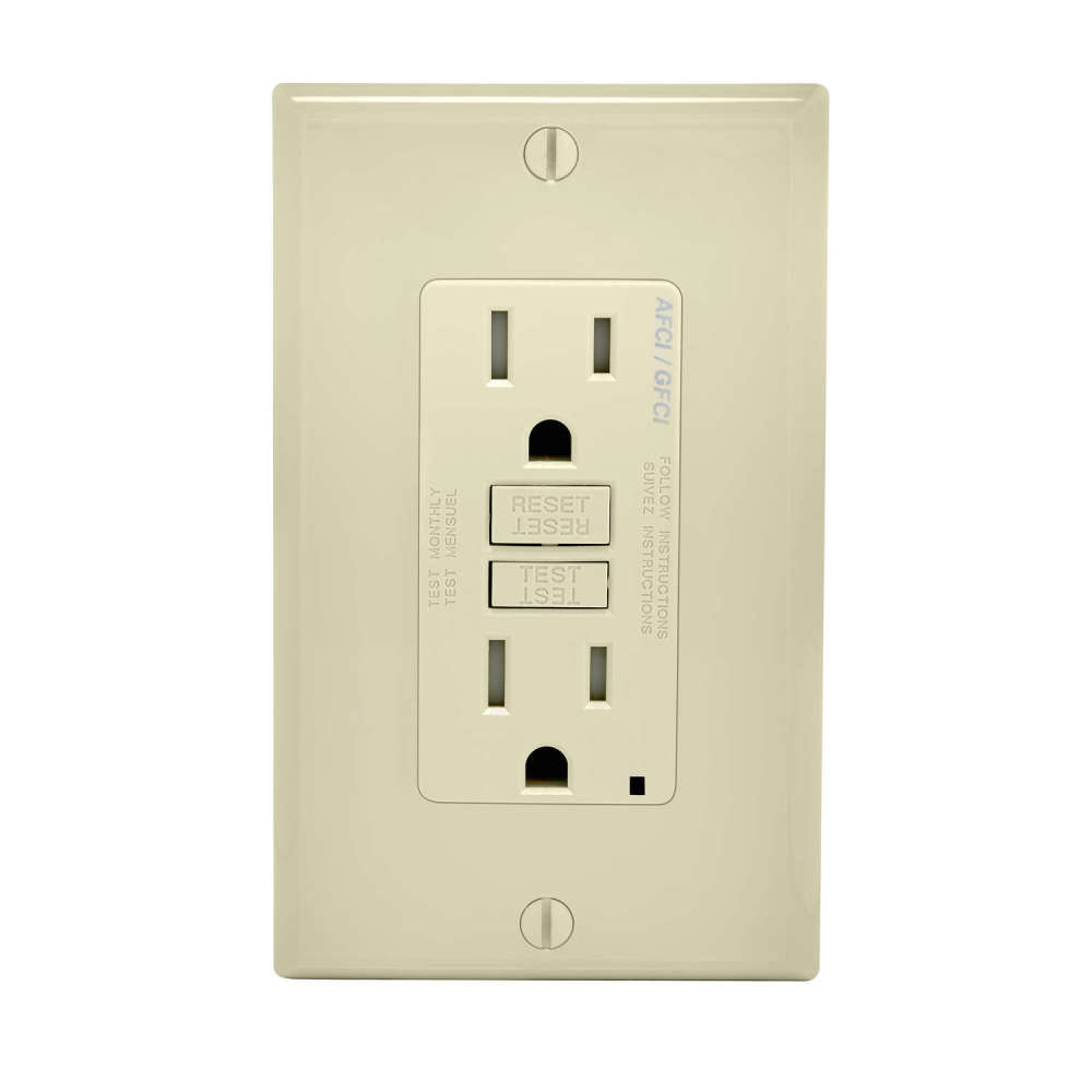 Leviton SmartlockPro AFCI/GFCI Outlet 15A 125V Duplex Light Almond - Ascmtools