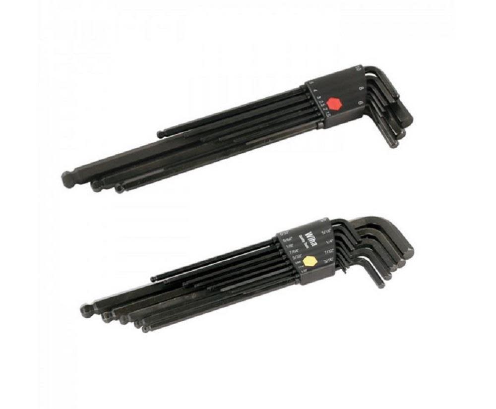 Wiha Ball End Hex L-Key Inch/Metric 22 pc. Set - Ascmtools