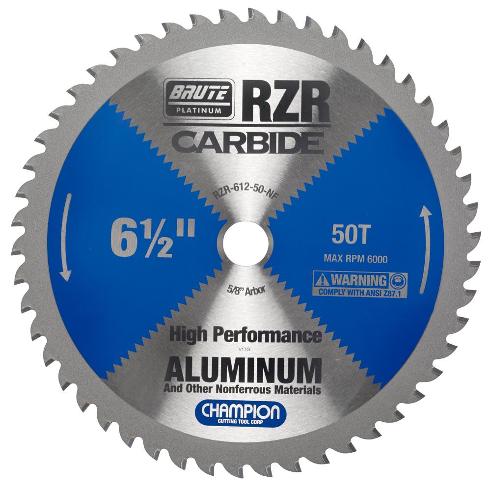Champion Cutting Tool Brute Carbide Tipped Circular Saw Blade 6-1/2 In (aluminum/non-ferrous cutting) - Ascmtools