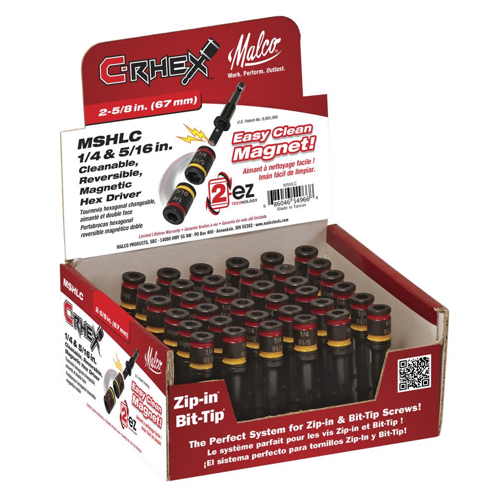 Malco Products 2 5/8″ Cleanable Reversible Hex Chuck Driver - Ascmtools