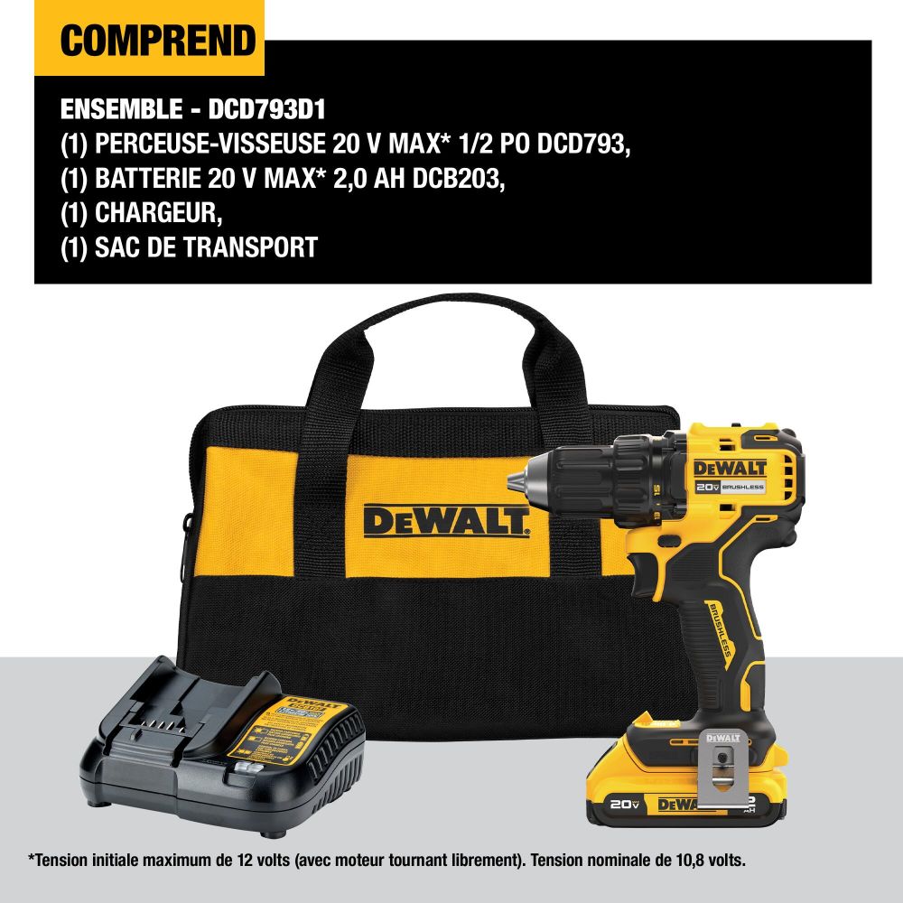 DEWALT 20V MAX 1/2″ Drill Driver Cordless Kit - Ascmtools