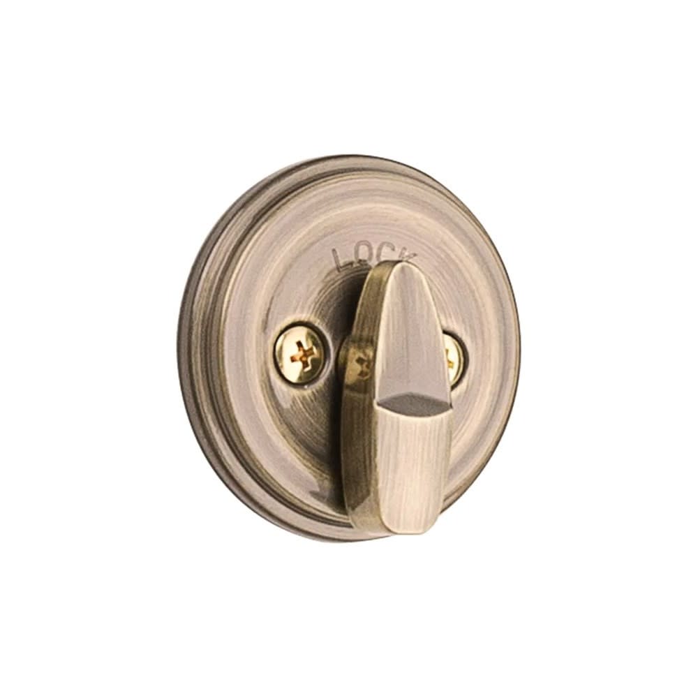 Kwikset Antique Brass Keyed One Side Single Cylinder Deadbolt - Ascmtools