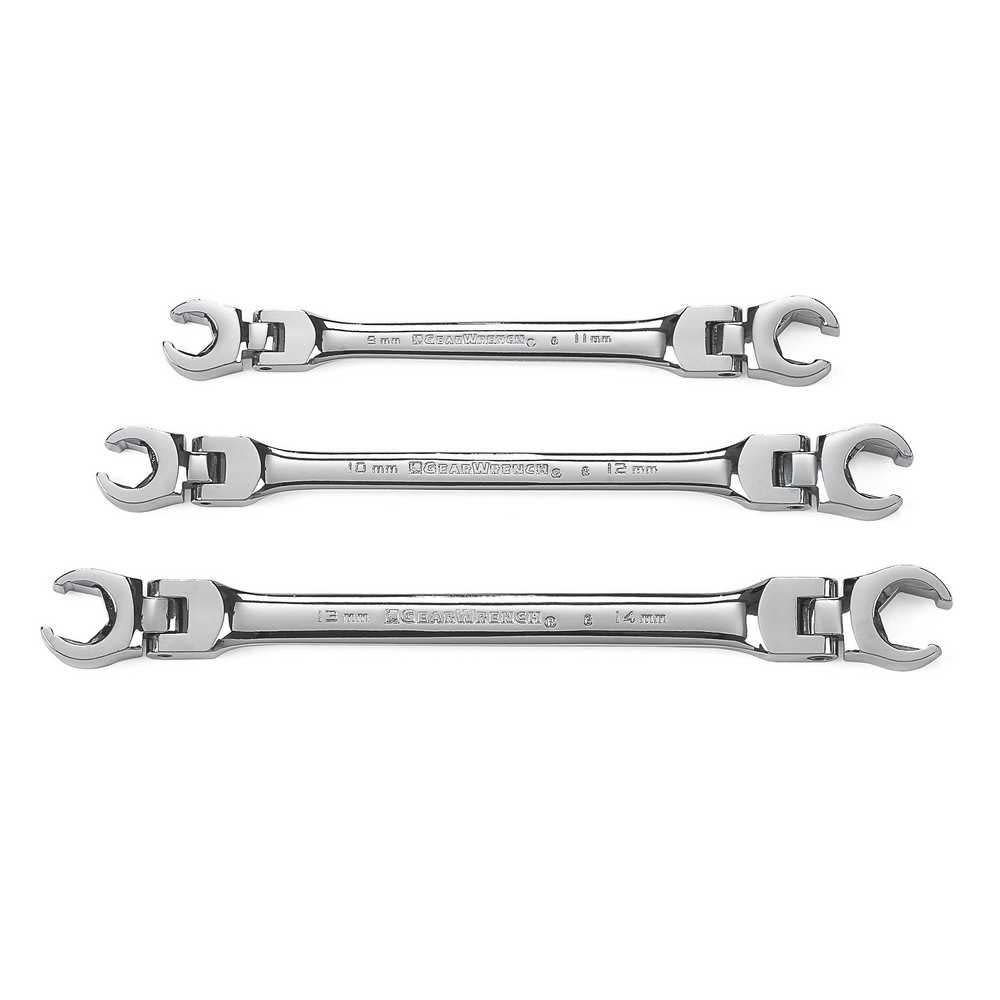 GEARWRENCH Flex Flare Nut Wrench Set 3 Pc. Metric - Ascmtools