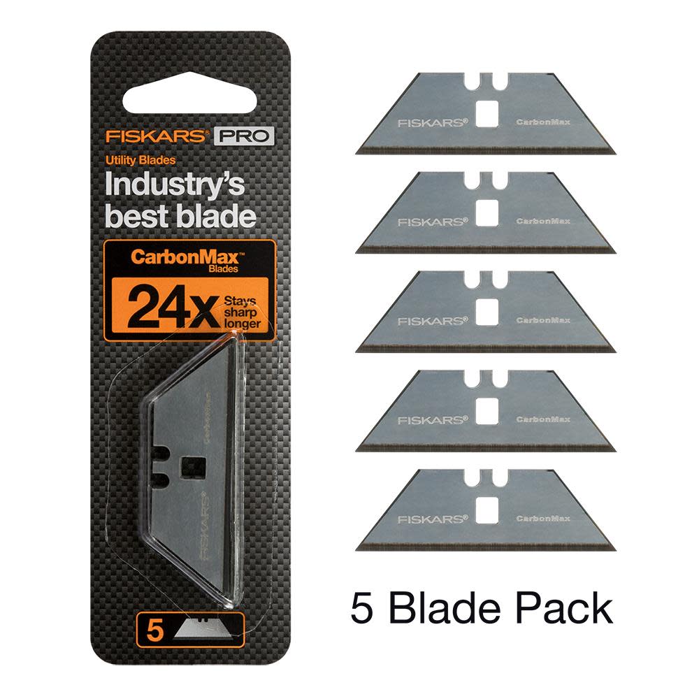 Fiskars 5Pk Replacement Utility Knife Blades - Ascmtools
