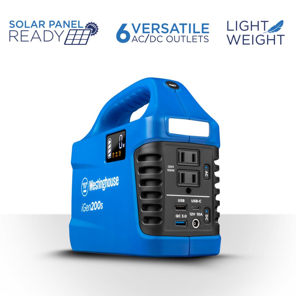 Westinghouse Outdoor Power iGen Portable Solar Generator 194 Watt Hour - Ascmtools