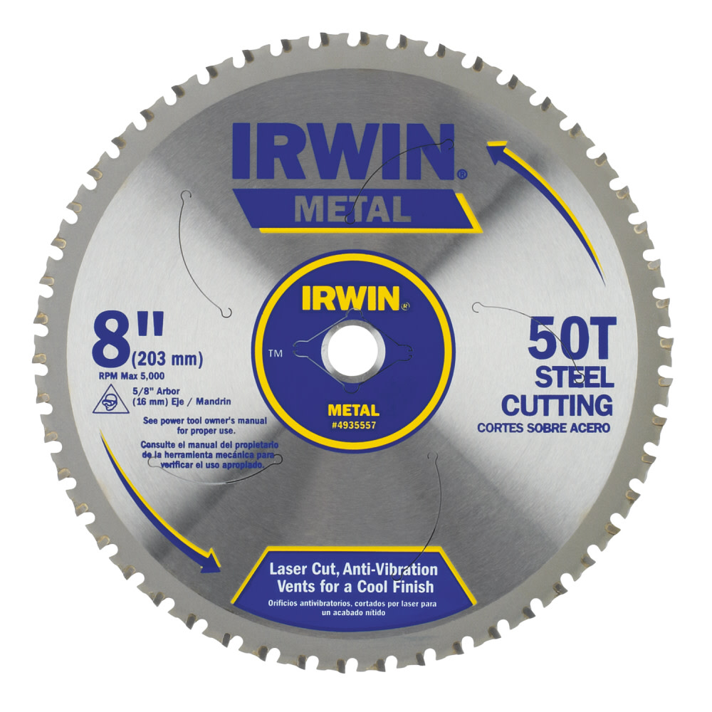 Irwin 8″ x 50T Master Combination Ferrous Steel 5/8″ Arbor – Carded - Ascmtools