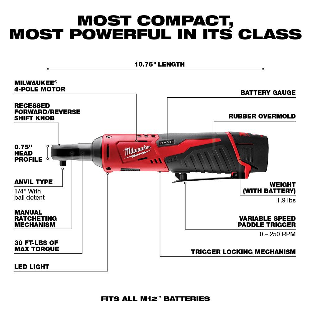 Milwaukee M12 Cordless Lithium-Ion 4 Tool Combo Kit - Ascmtools