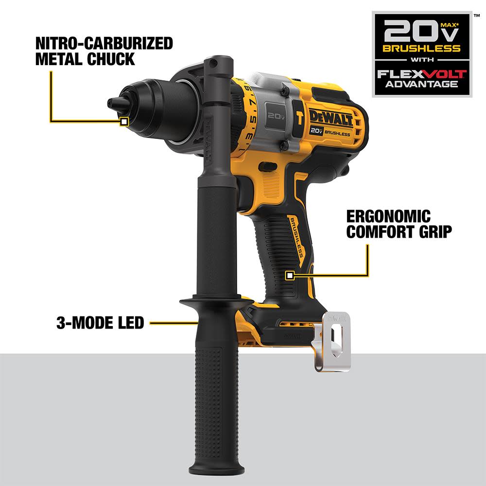 DEWALT 20V MAX 1/2″ Hammer Drill/Driver with FLEXV ADVANTAGE Bare Tool - Ascmtools
