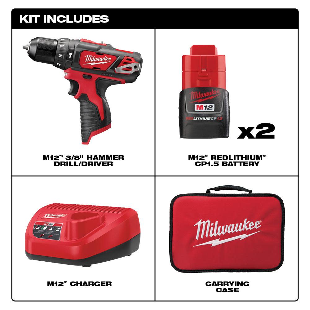 Milwaukee M12 3/8 in. Hammer Drill/Driver - Ascmtools