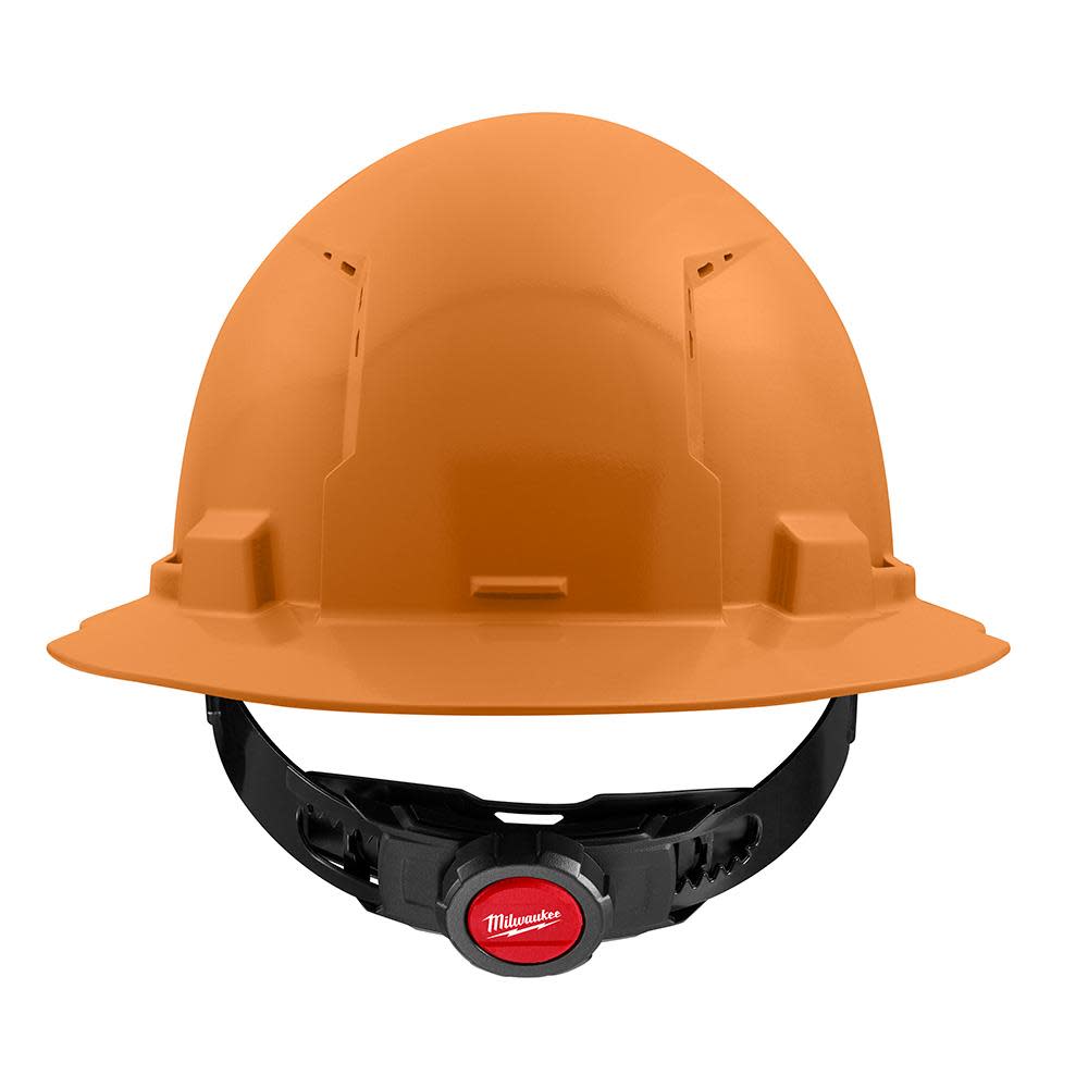 Milwaukee Orange Full Brim Vented Hard Hat with 4pt Ratcheting Suspension Type 1 Class C - Ascmtools