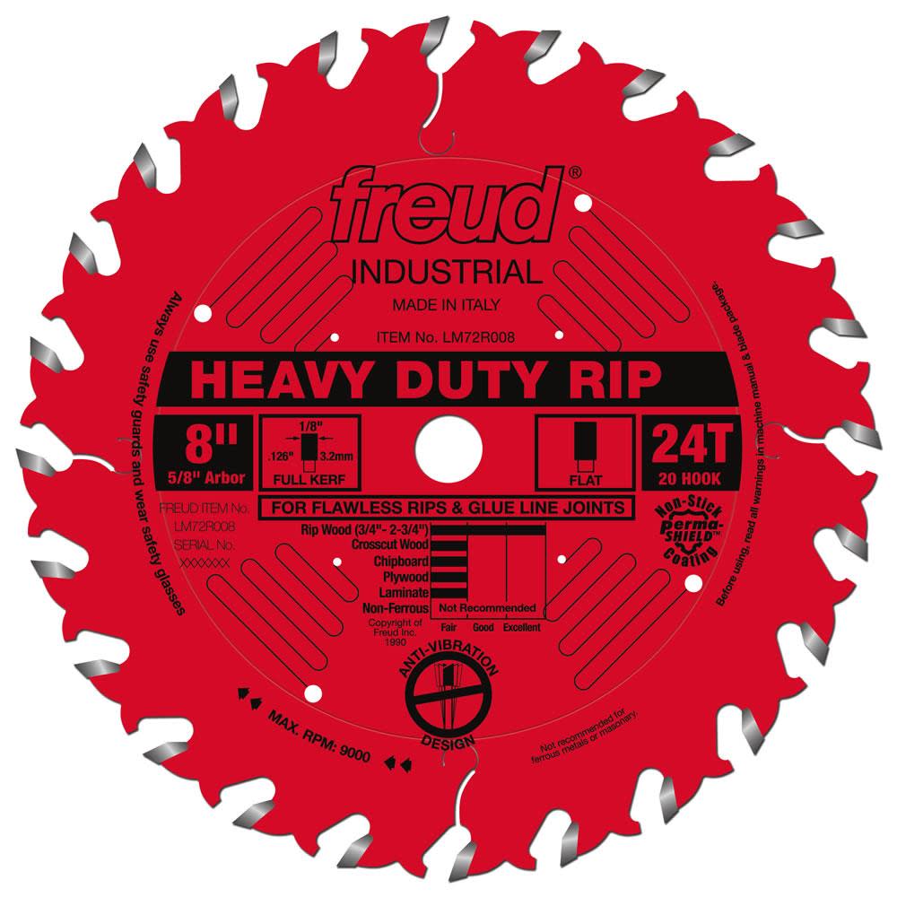 Freud 8″ Heavy-Duty Rip Blade with Perma-SHIELD Coating - Ascmtools