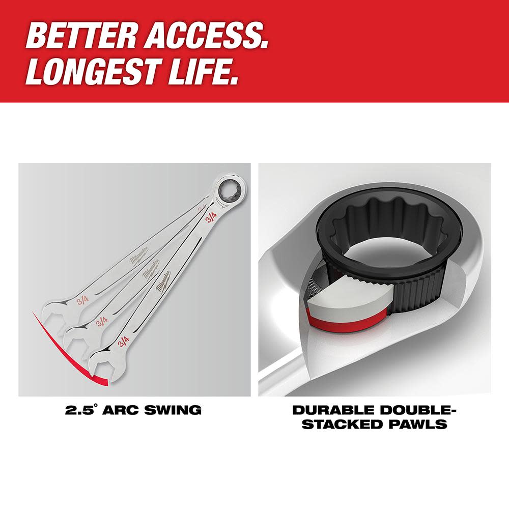 Milwaukee 7pc Ratcheting Combination Wrench Set – SAE - Ascmtools