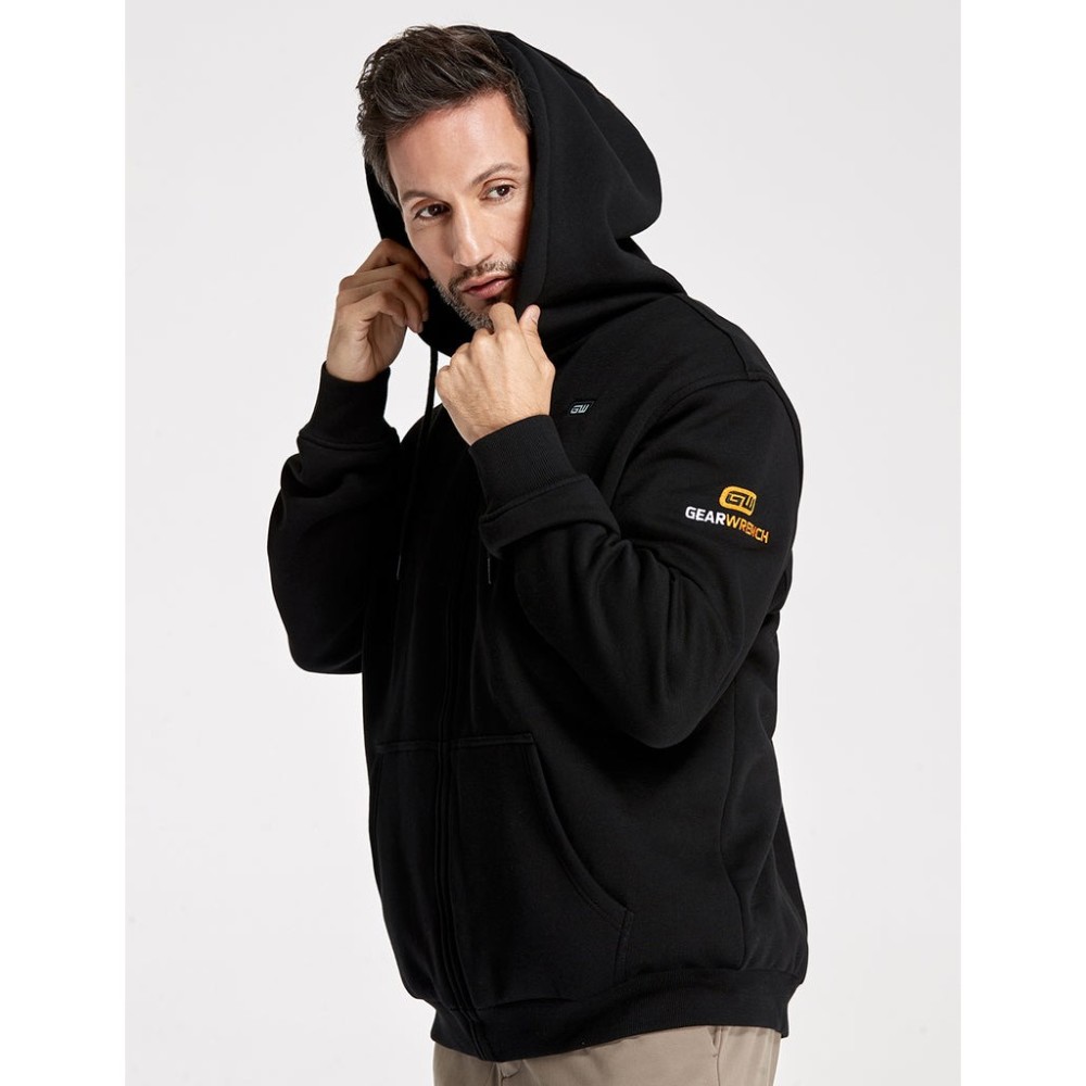 GEARWRENCH Mens Black Heated Full Zip Hoodie Kit Small - Ascmtools