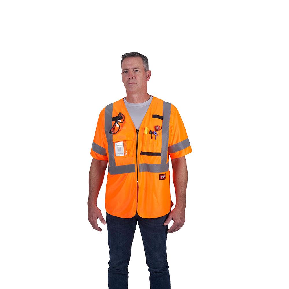Milwaukee Class 3 High Visibility Orange Safety Vest – 4XL/5XL - Ascmtools