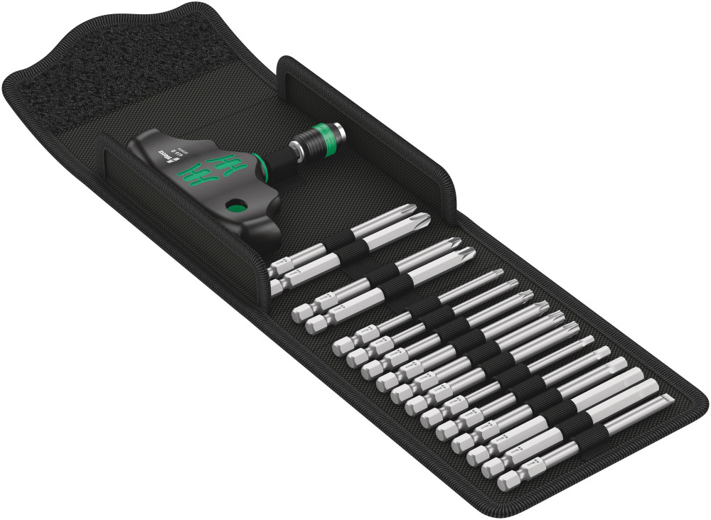 Wera Tools 17pc Kraftform Kompakt 400 T-Handle Screwdriver Set - Ascmtools