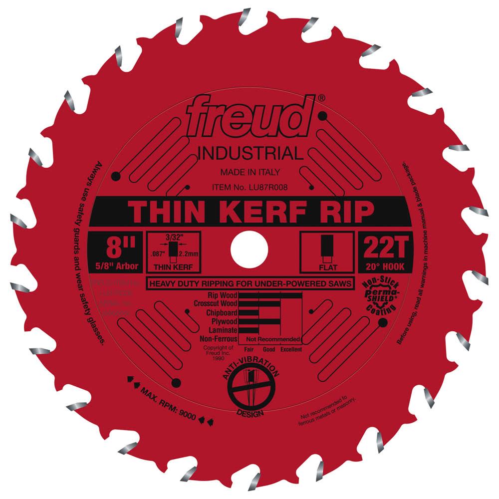 Freud 8″ Thin Kerf Rip Blade with Perma-SHIELD Coating - Ascmtools