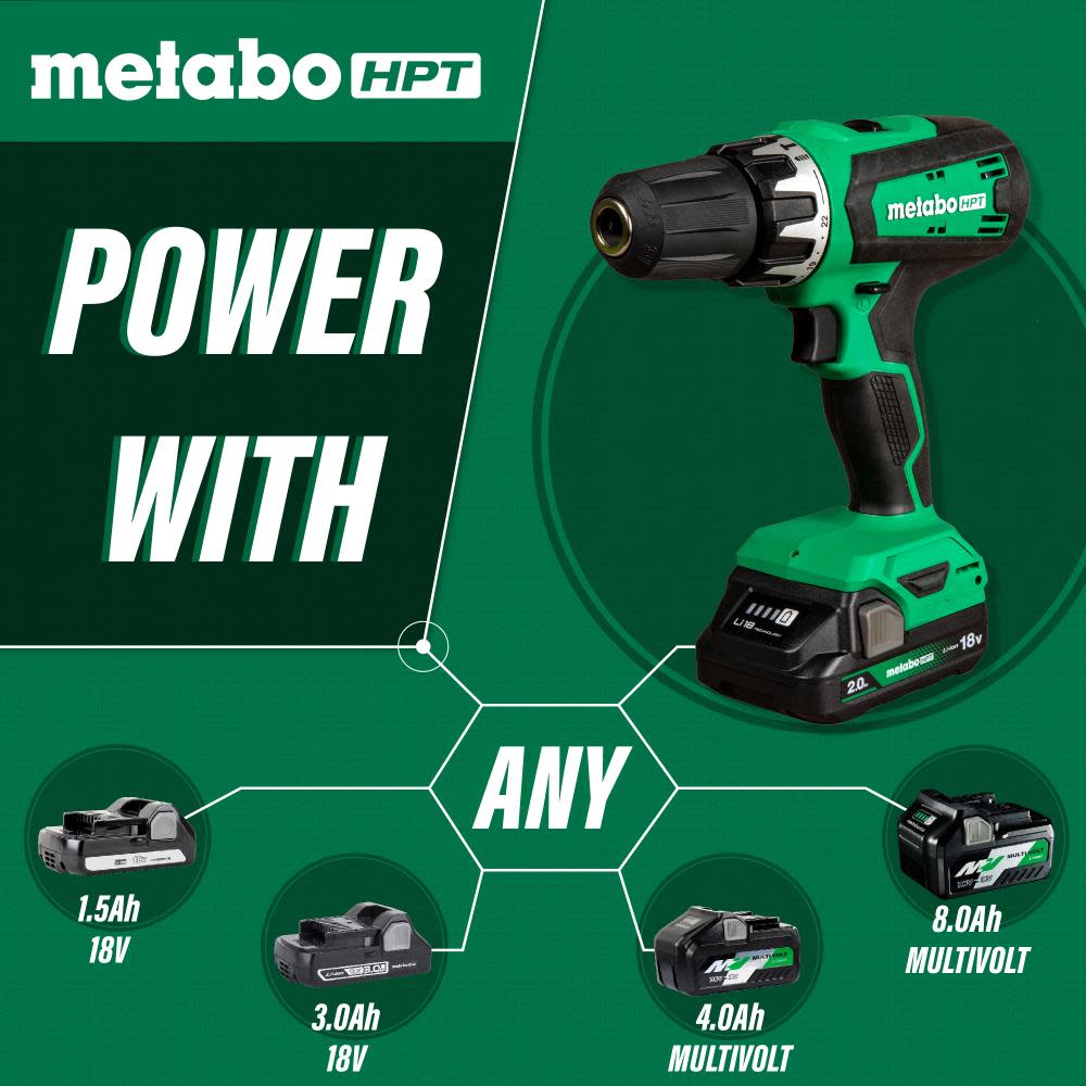 Metabo HPT 18V Drill Driver Cordless Brushed Kit - Ascmtools