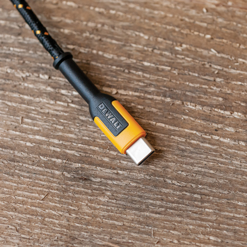 DEWALT Phone Charger USB-C Reinforced Braided Cable 6′ - Ascmtools