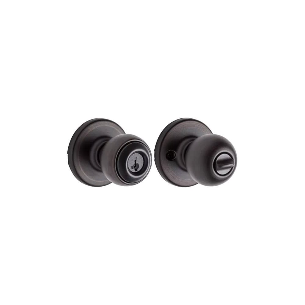 Kwikset Venetian Bronze Security Keyed Entry Exterior Polo Lockset Knob - Ascmtools
