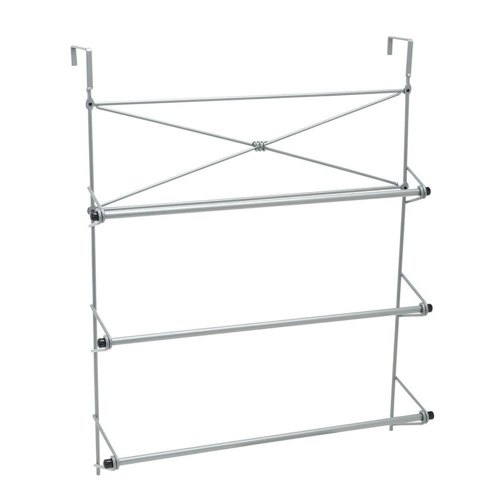 Zenith Towel Rack Over The Door Cross Style Satin Nickel Steel - Ascmtools