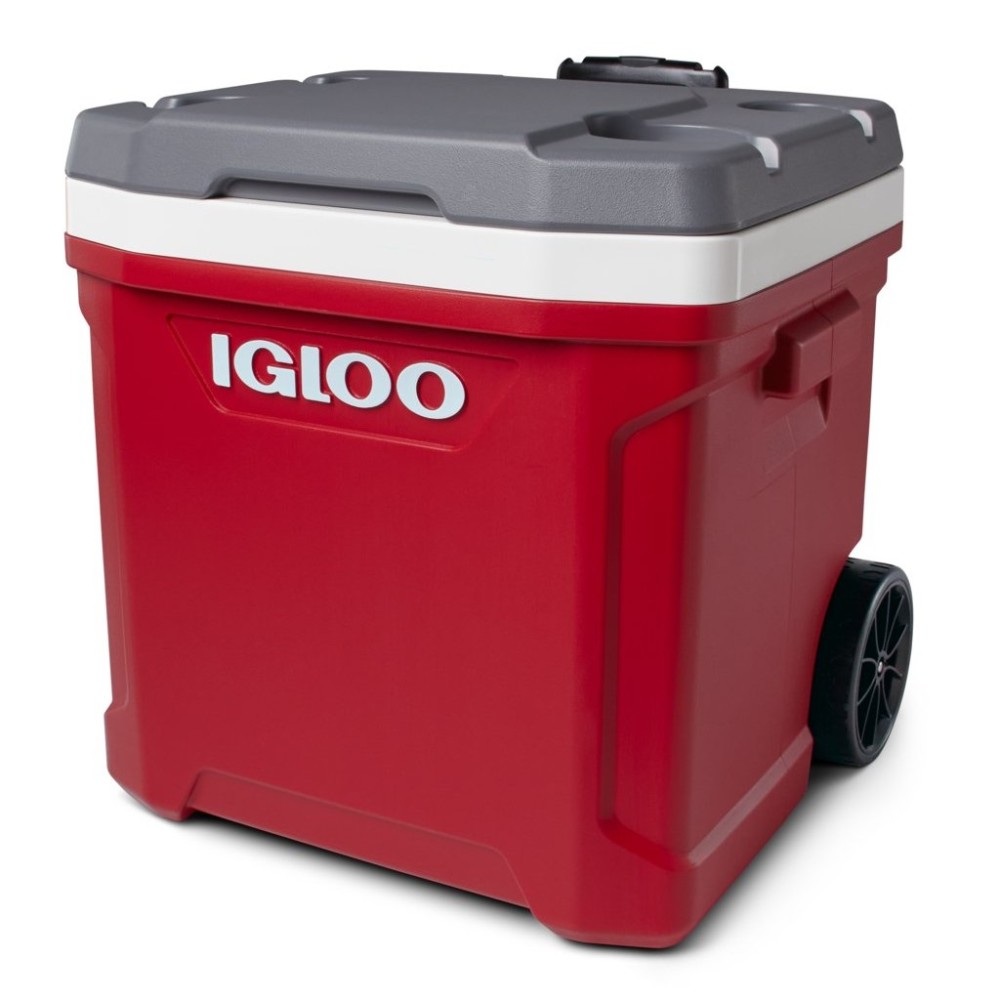 Igloo Latitude 60 Roller Cooler Industrial Red/Meteorite 60qt - Ascmtools