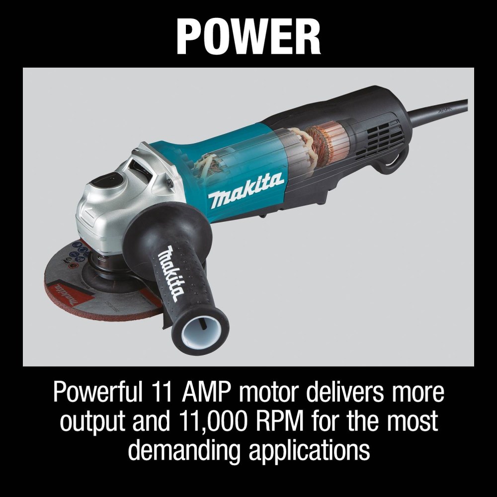 Makita 4-1/2″ / 5″ Paddle Switch Angle Grinder with Non-Removable Guard - Ascmtools