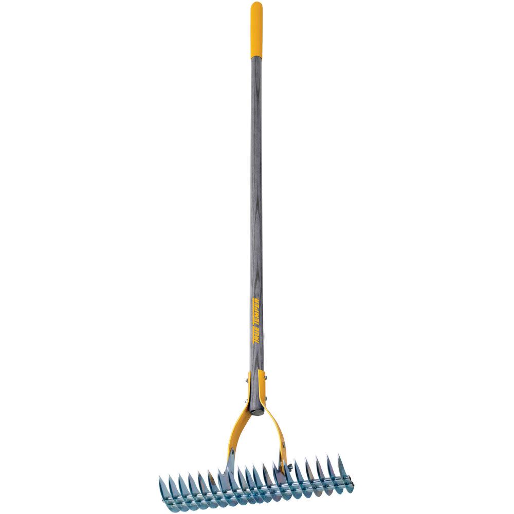 True Temper 15 in. Adjustable Thatch Rake with Cushion End Grip - Ascmtools