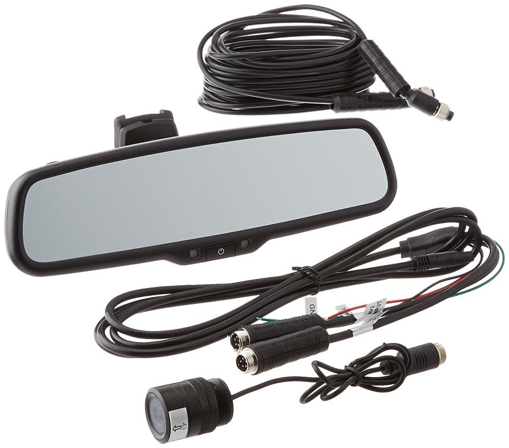 Rear View Safety Backup Camera System with Flush Mount Camera and Mirror Monitor - Ascmtools