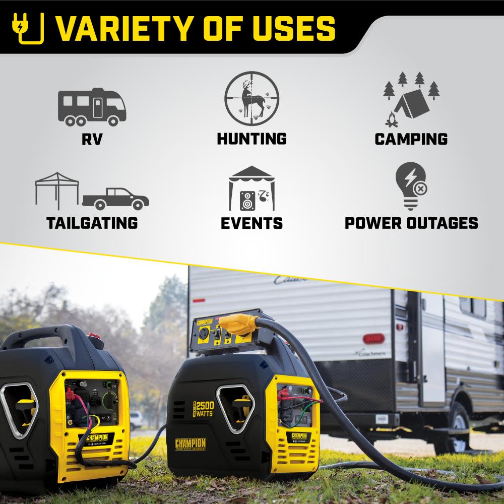 Champion Power Equipment 2500-Watt Ultralight Portable Inverter Generator with USB Ports - Ascmtools