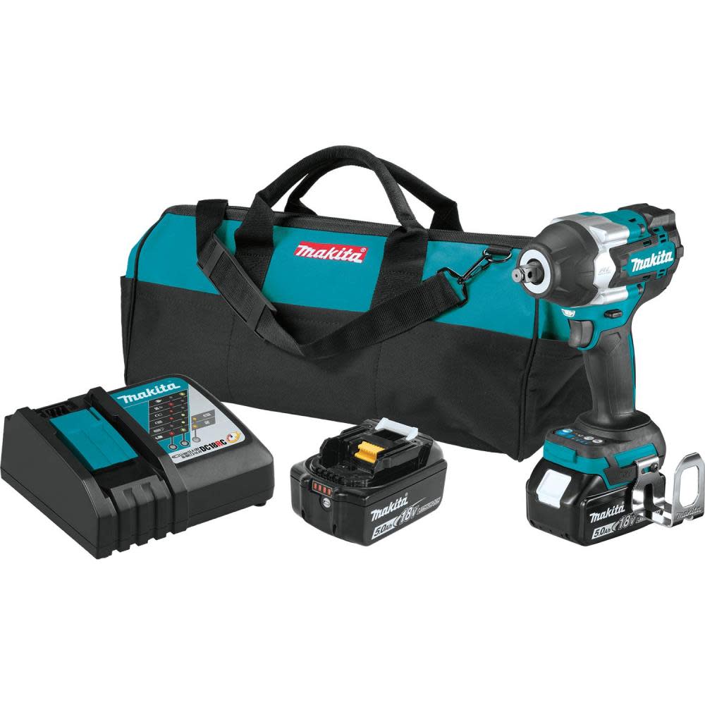 Makita 18V LXT 1/2″ Sq Drive Impact Wrench Kit with Friction Ring Anvil - Ascmtools