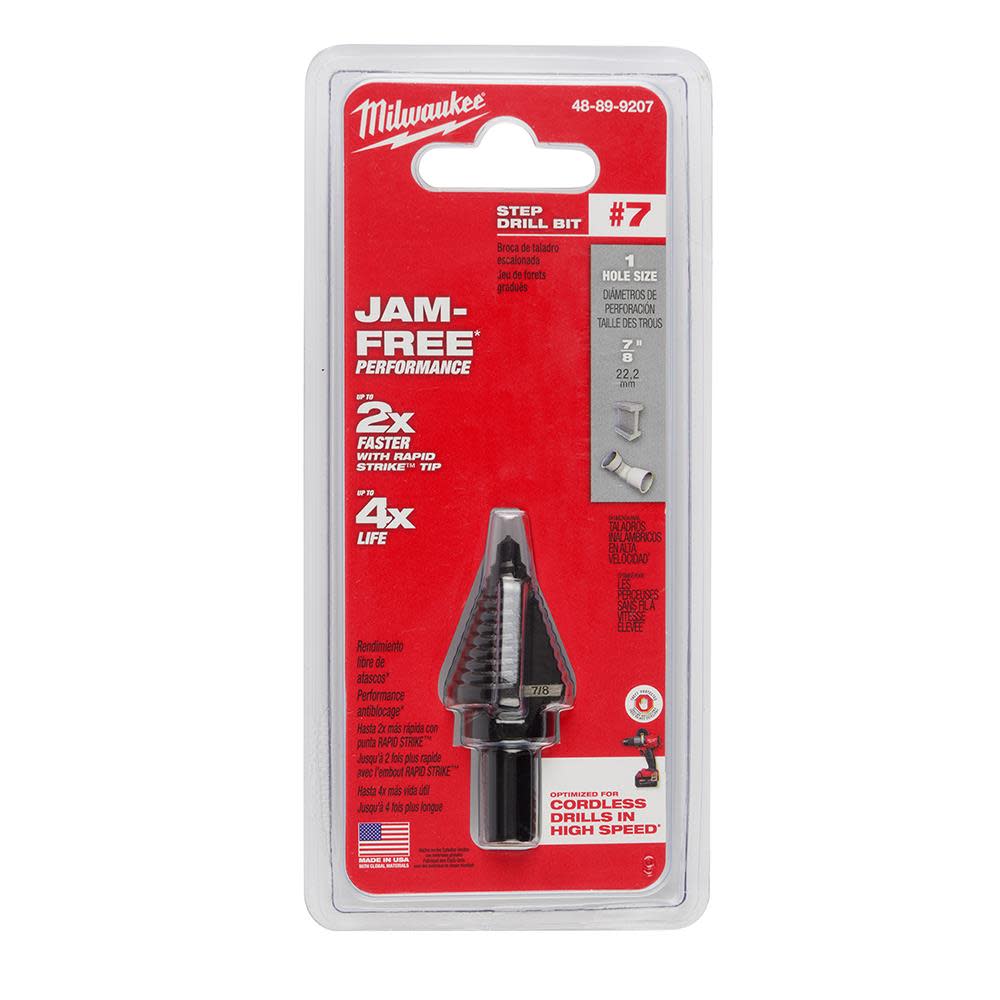 Milwaukee #7 Step Drill Bit 7/8 in. Single Hole - Ascmtools