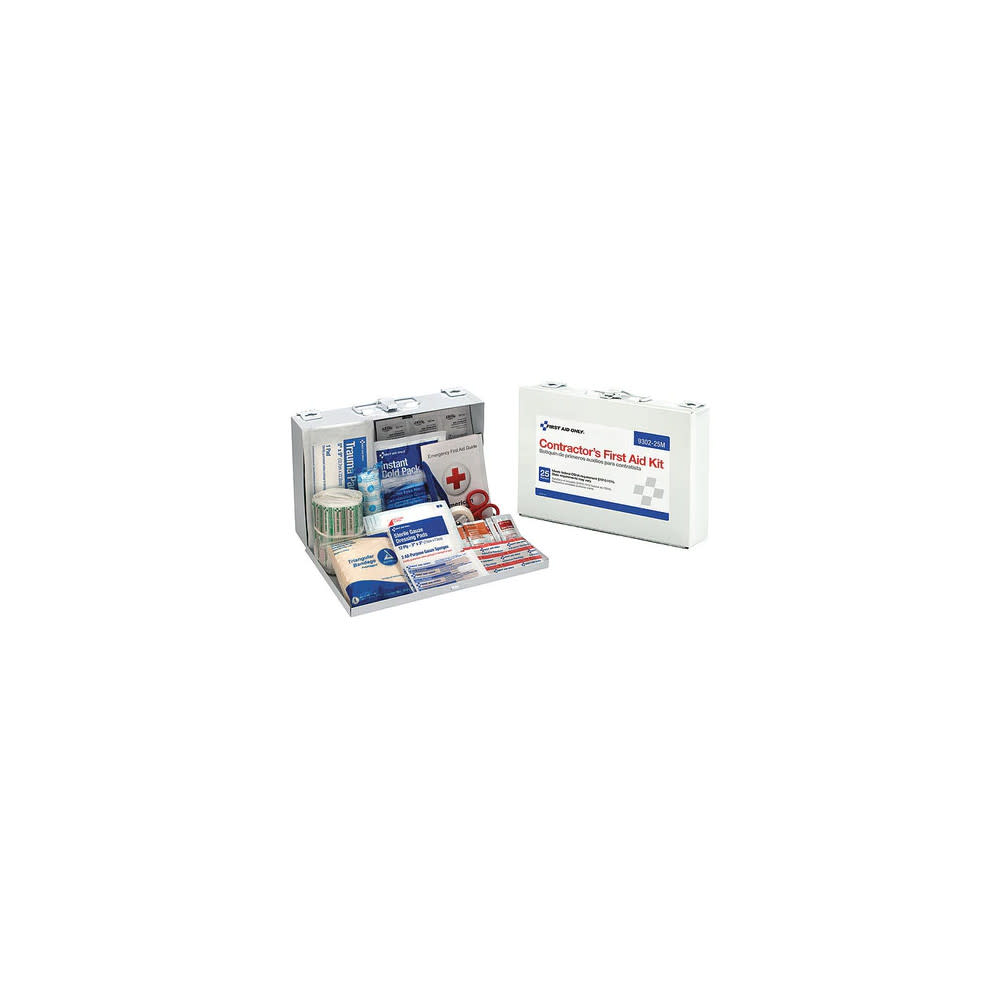 First Aid Only Contractors First Aid Kit 25 Person Metal Case - Ascmtools