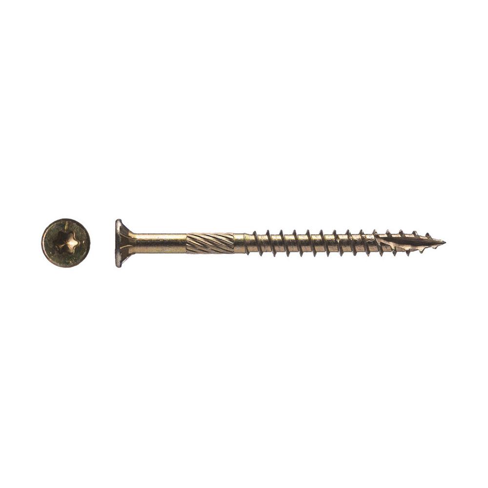Western Builders Supply 3-1/2 In. Flat Head Gold Interior Structural Wood Screw - Ascmtools