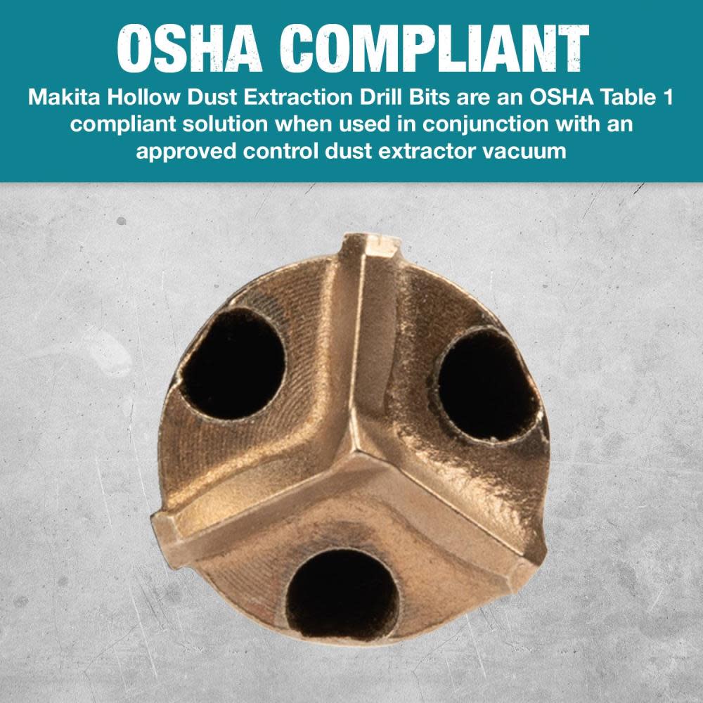 Makita Vacuum Attachment SDS Plus Hollow Dust Extraction Drill Bits - Ascmtools
