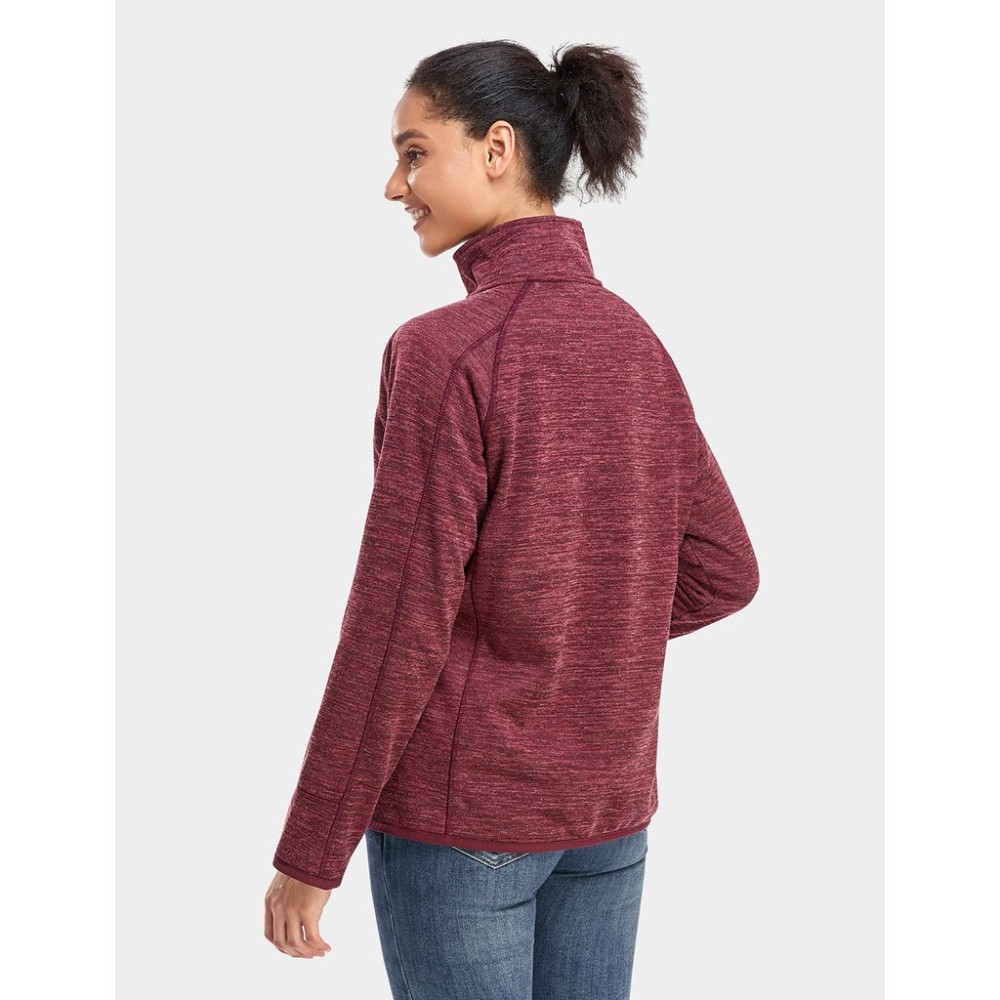 ORORO Womens Maroon Heated Fleece Jacket Kit Large - Ascmtools