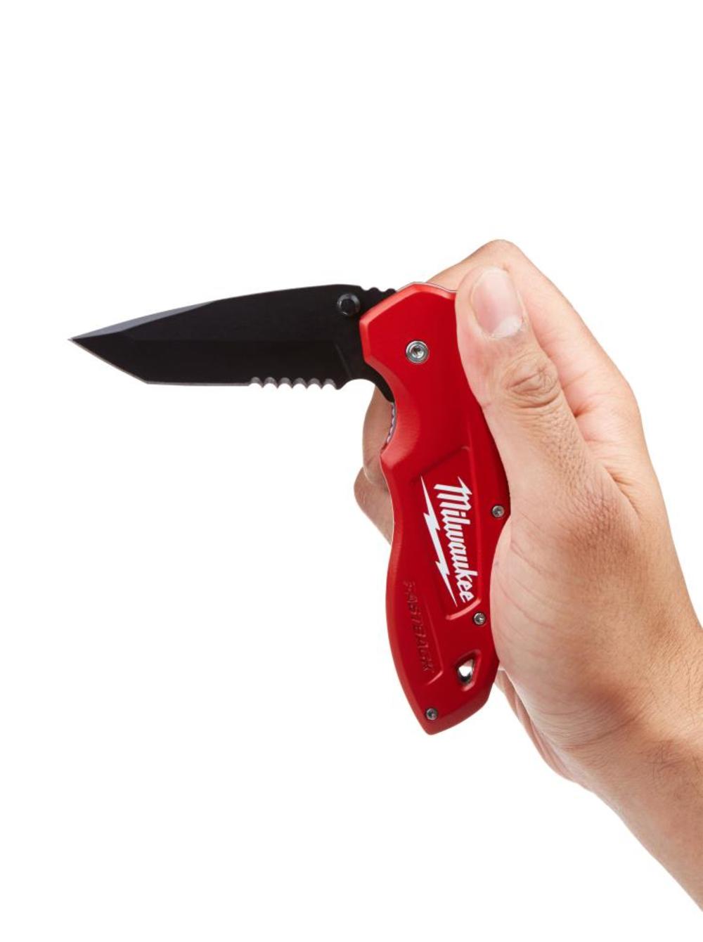 Milwaukee FASTBACK Spring Assisted Serrated Pocket Knife - Ascmtools