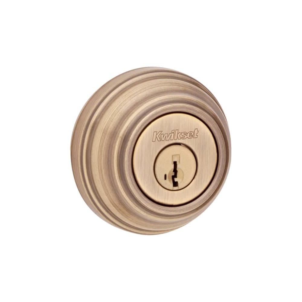 Kwikset Antique Brass Keyed One Side Single Cylinder Deadbolt - Ascmtools