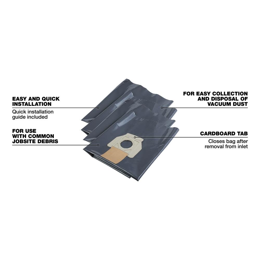 Milwaukee Plastic Dust Bags - Ascmtools