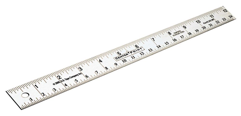 US Tape 12 In. stainless steel ruler with patented CenterPoint scale - Ascmtools