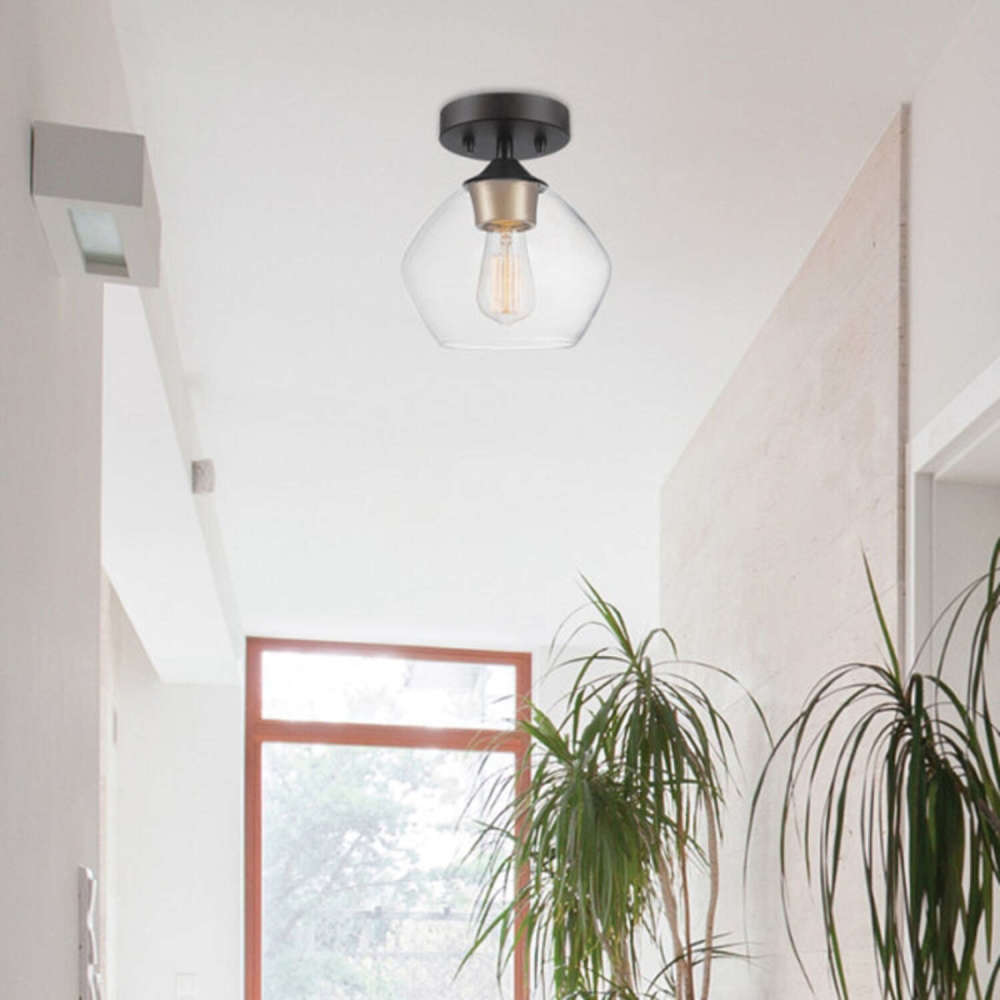 Globe Electric Harrow Ceiling Light Matte Black 60W E26 - Ascmtools