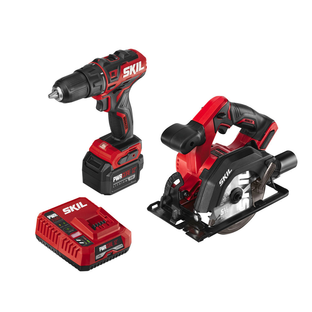 SKIL PWRCORE 12 Brushless 12V Drill Driver and Circular Saw Kit - Ascmtools