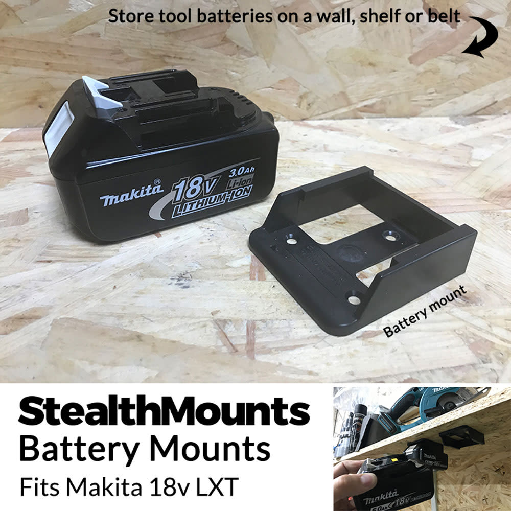 Stealthmounts Battery Mount Makita LXT 18V Black 6pk - Ascmtools