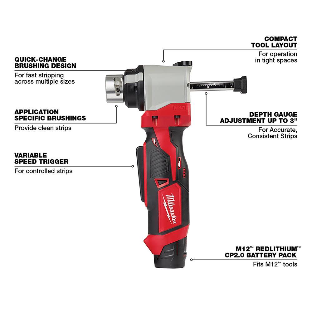 Milwaukee M12 Cable Stripper Kit for Cu RHW / RHH / USE - Ascmtools