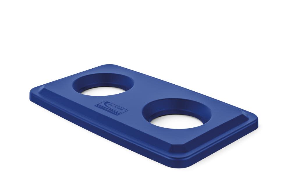 Suncast Bottle and Can Lid for Plastic Slim Trash Can Blue - Ascmtools