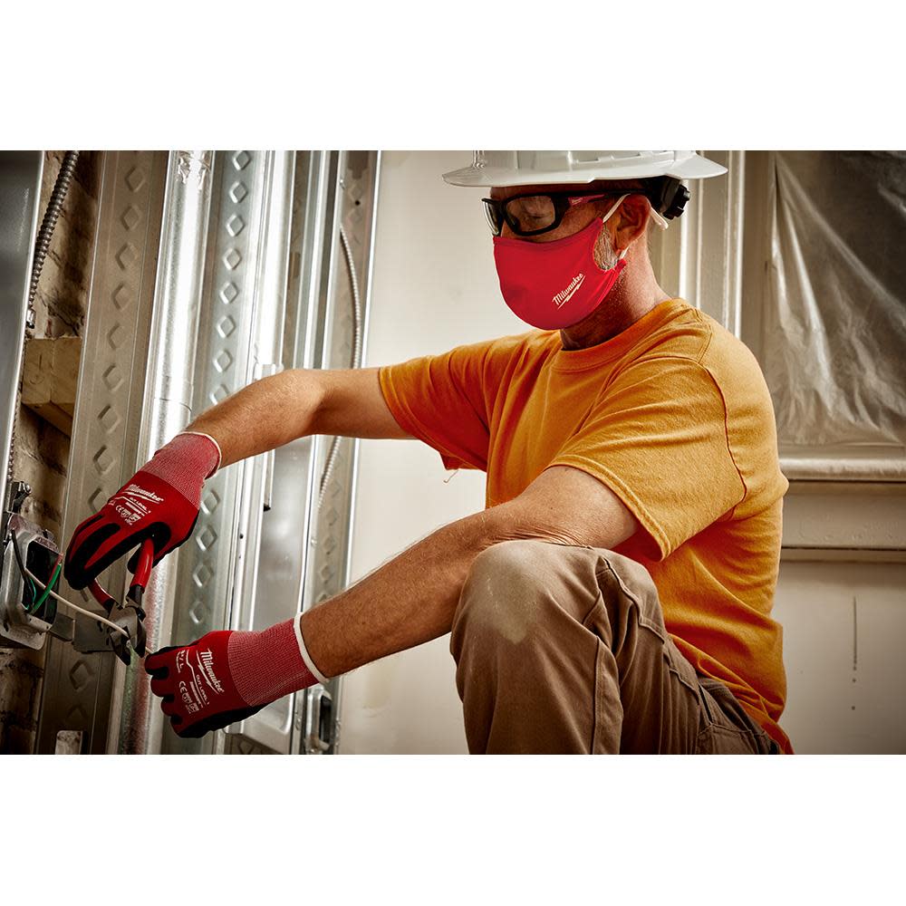 Milwaukee 10PK Red 2-Layer Face Mask - Ascmtools