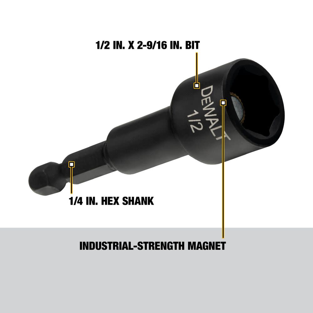 DEWALT 1/2 In. x 2-9/16 In. Magnetic Nut Driver - Ascmtools