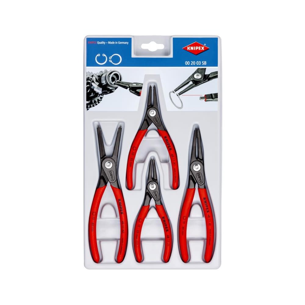 Knipex Precision Circlip Pliers Set in Plastic Packaging 4pc - Ascmtools