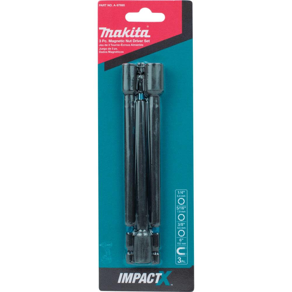 Makita Impact X 3 Pc. 6 Magnetic Nut Driver Set - Ascmtools