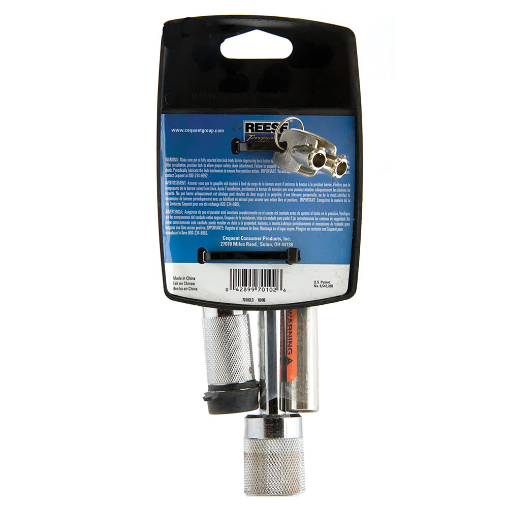 Reese 1/2″ & 5/8″ Chrome Sleeved Hitch Receiver Lock - Ascmtools
